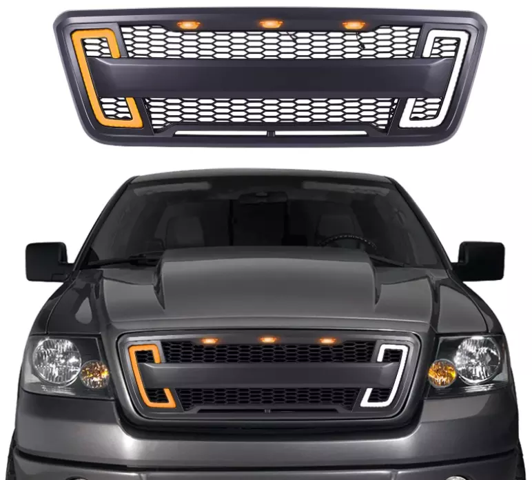 Car Grille with LED DRL Offroad 4x4 Pickup car exterior accessories Front Grill For F150 2004 - 2008