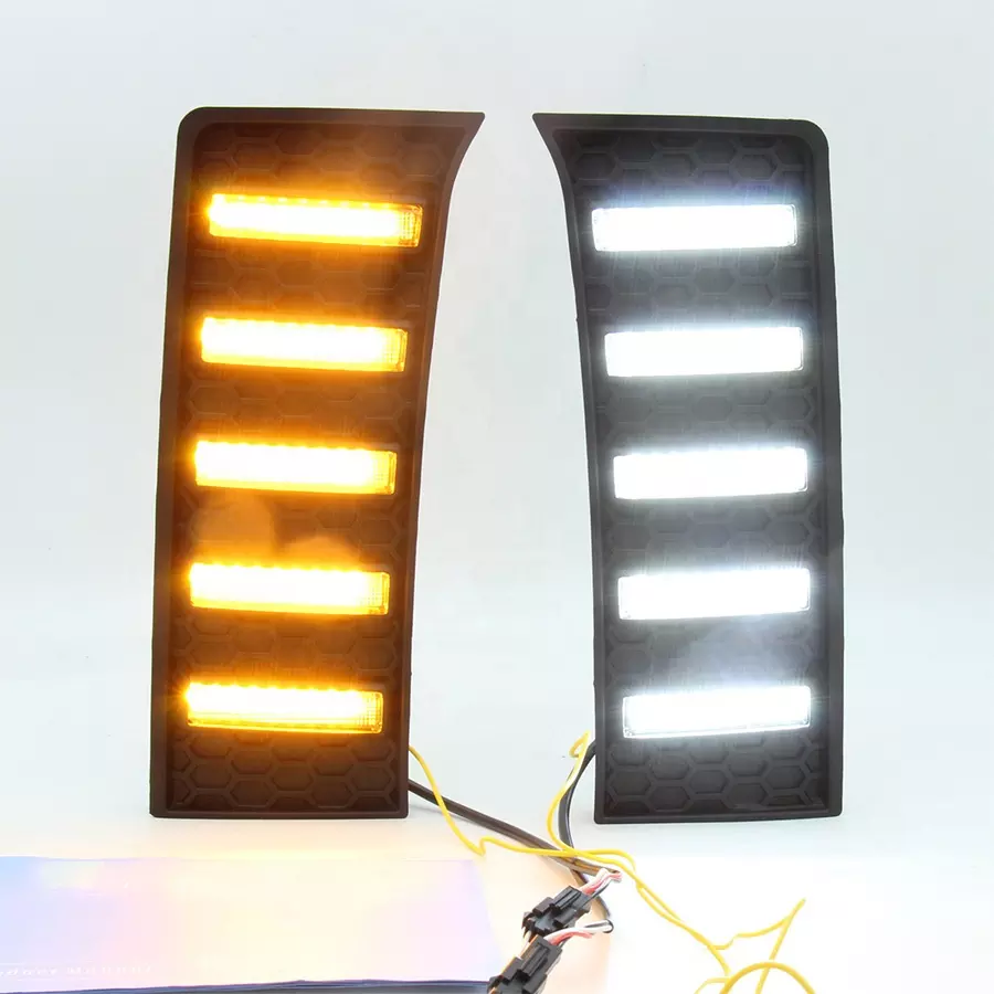 LED Daytime Running Light Yellow Turn Signal Relay Waterproof 12V DRL Fog Lamp Decoration for Tundra 2022 2023