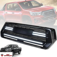 HW Offroad 4x4 Car New Grille ABS Matte Black Grill With LED Lights For Rocco 2018-2020 Accessories