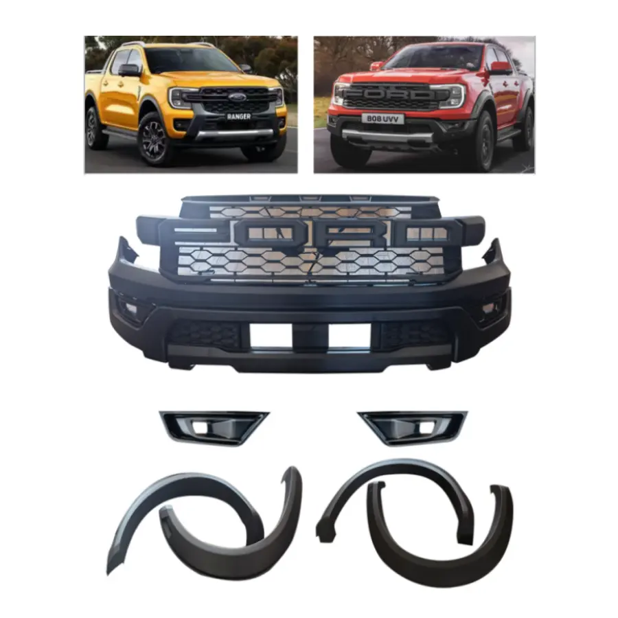 Body Kit for Ranger T9 2022 Upgrade To Raptor with Front Bumper Grille Fender Flare