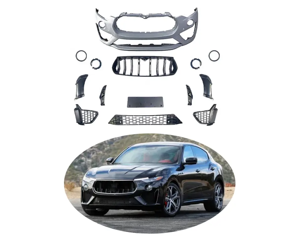 front bumper upgrade to Levante GTS performance 2022 style bumper with log lamp stand for Maserati Levante 16-On