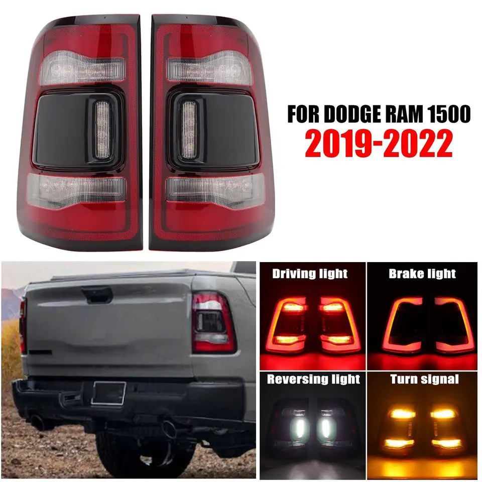 thumbnail image 2 of LED Right Tail Light For 2019-2021 Dodge Ram 1500 – Black Housing, Red Lens, No RAM Script – KAPAMZ 2 of 4