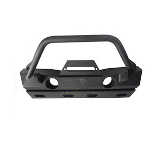 Front Bumper Brawler Bar - Plate Gussets - Tabs Black Powder-Coated (Steel) for Jeep Wrangler JK
