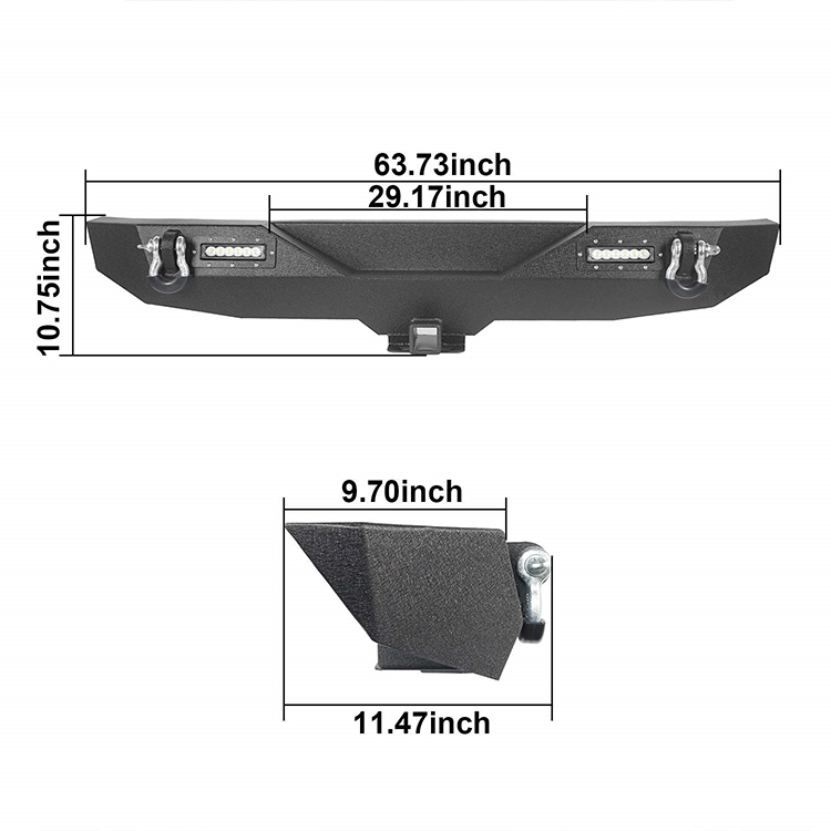  Rear Bumper for Jeep Wrangler 2018+ with leds
