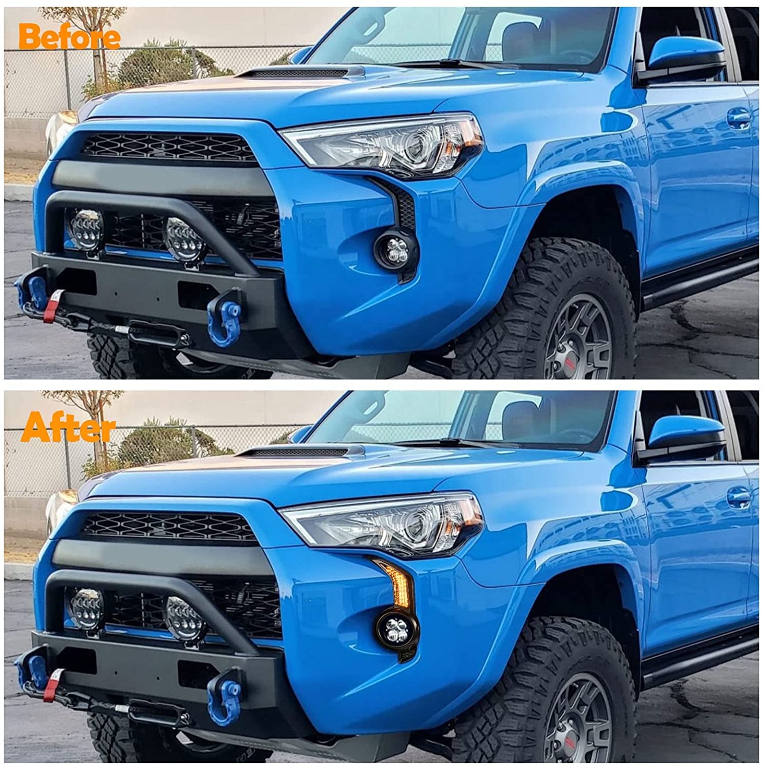 LED DRL Daytime Running Light Front Fog Daytime Running Lamps with Dynamic Sequential Turn Signal Lights For 4 Runner 2014-2021