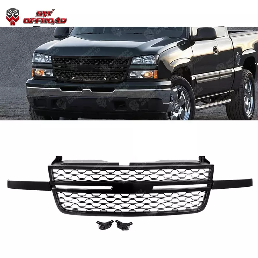 ABS Black Color Front Hood Bumper GrillGrille for Silverado 1500 2005-2006