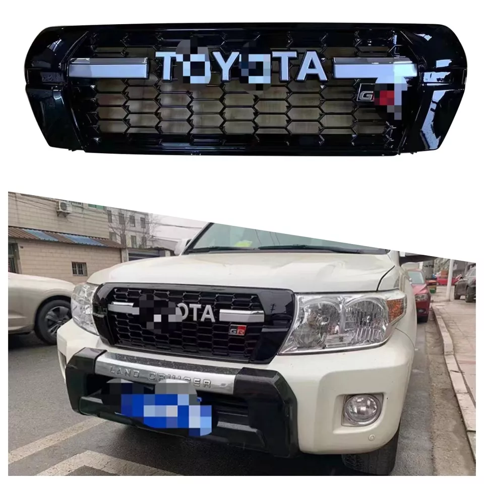 LC200 GR sport style luminable front grille facelift car upgrade for Land cruiser 2008-2015 LC200 GR grille without lights
