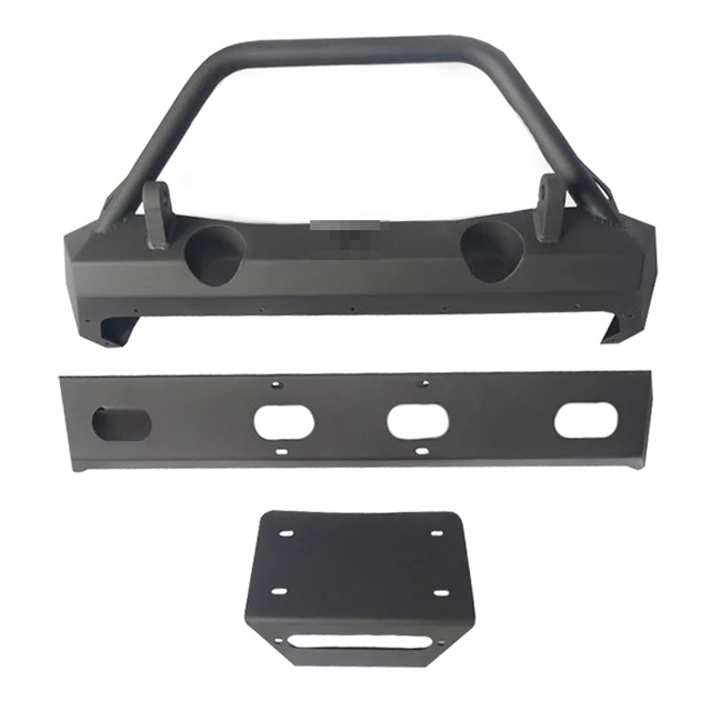 Front Bumper Brawler Bar - Plate Gussets - Tabs Black Powder-Coated (Steel) for Jeep Wrangler JK