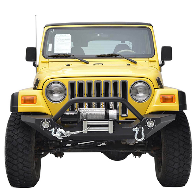 87-06 Jeep Wrangler YJ/TJ Heavy Duty Rock Crawler Front Bumper with LED Lights for Jeep Wrangler TJ