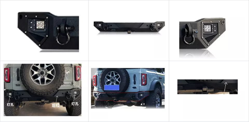 Rear Bumper with Led Light for Bronco Bumper 2021 2022 2023 4x4 Accessories