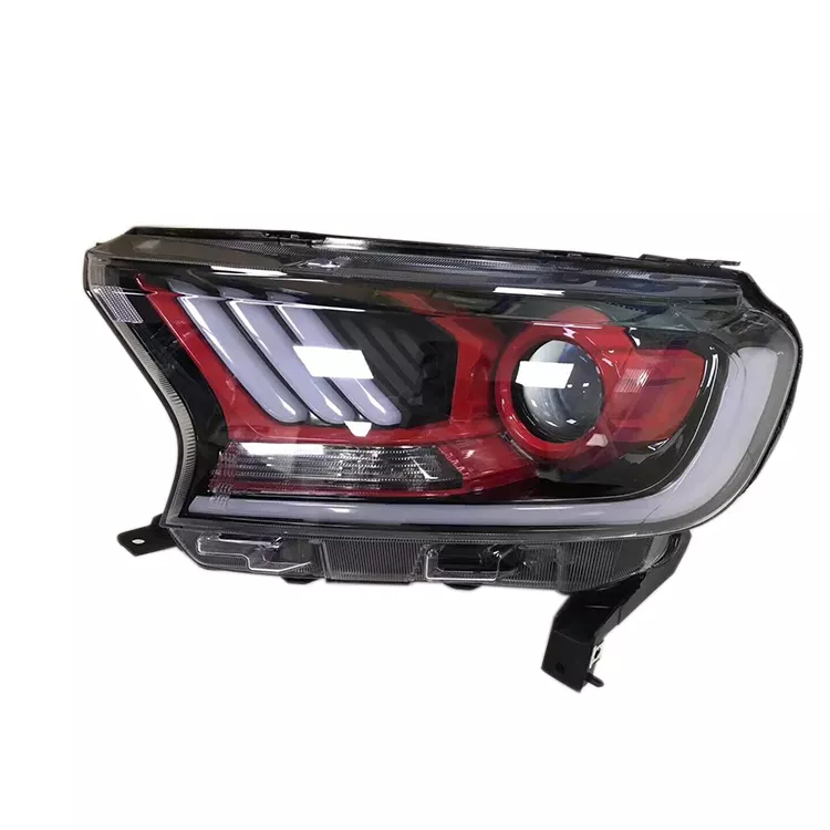 Car Headlamp Inner red Offroad 4x4 Pickup car exterior accessories LED Headlights For Ranger 2015 T7 T8