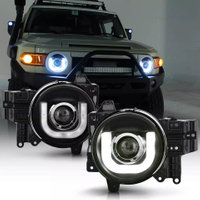 Offroad Exterior Accessories U Style Angel Eye LED Headlights for FJ Cruiser 2007-2014