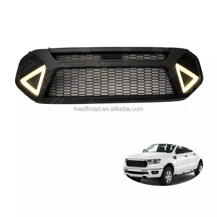 Car Grills Front Hood Bumper Grille With DRL For Ranger 2019 XL XLT