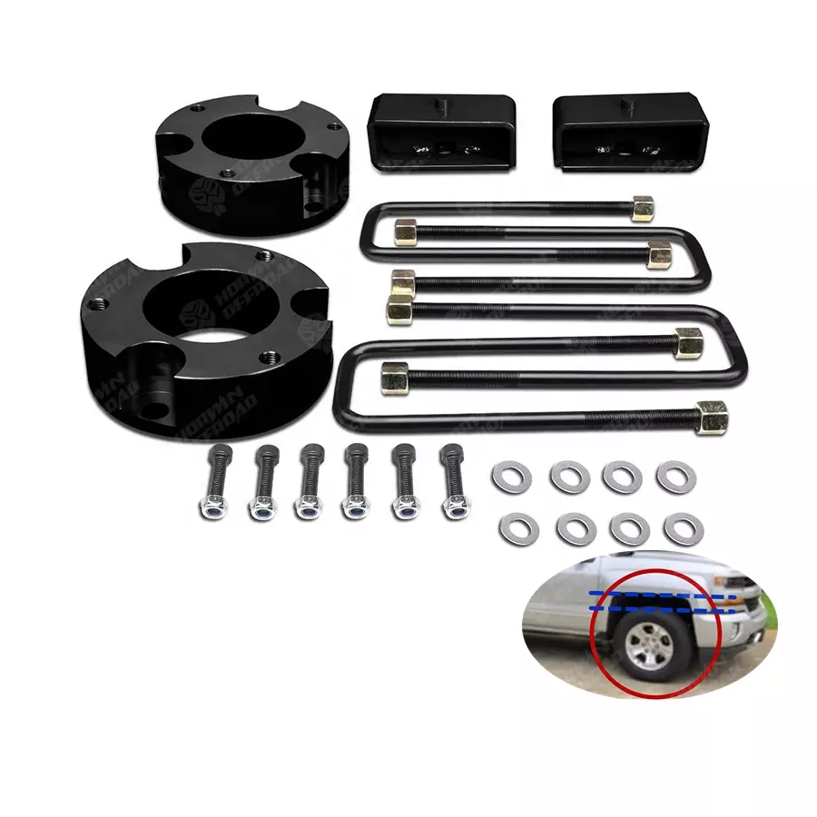 2/2.5/3'' Front and 1''/2''/3''Rear Leveling Lift Kit Strut Spacer Raised Fro