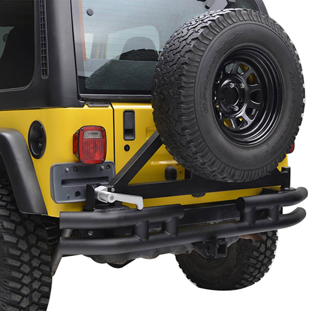 87-06 Jeep Wrangler YJ/TJ Fat Tube Rear Bumper with Tire Carrier for Jeep Wrangler TJ