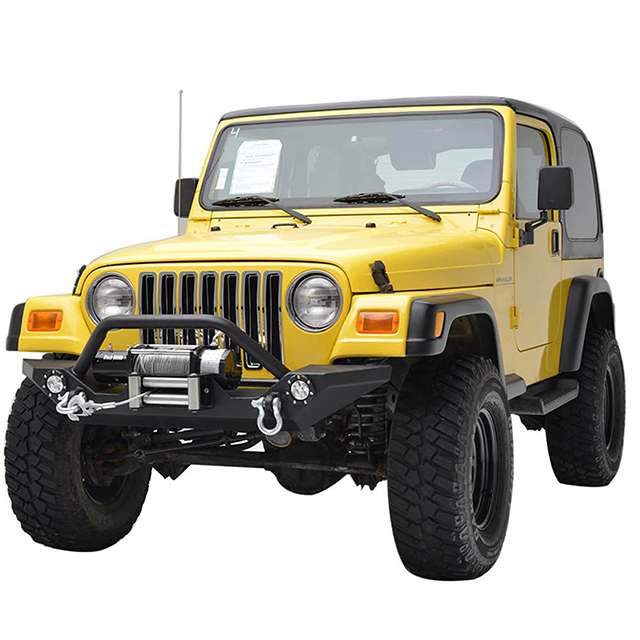 87-06 Jeep Wrangler YJ/TJ Heavy Duty Rock Crawler Front Bumper with LED Lights for Jeep Wrangler TJ