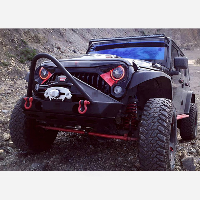 Front Bumper Trail Stinger - Tabs Black Powder-Coated for Jeep Wrangler JK