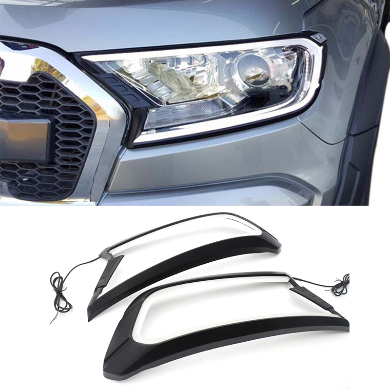 Headlamp Cover With LED Light For Ford Ranger 2015-2020