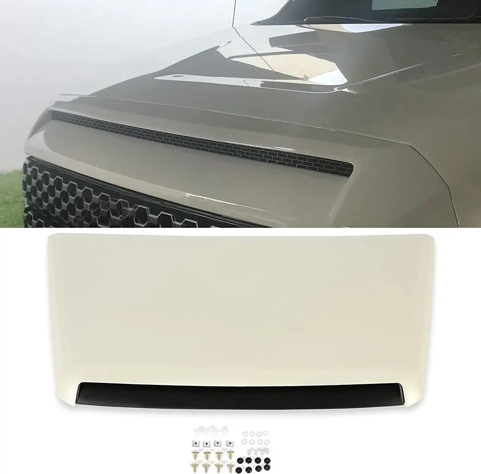 Bulge Assembly White Front Upper Hood Scoop For Tundra 18-20 Cover Hood