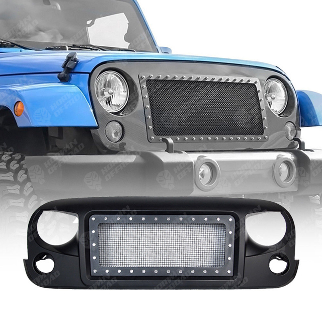 Grille with Bright Rivets For Jeep Wrangler JK
